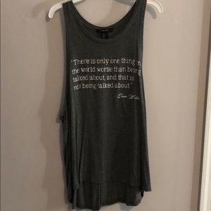 Grey Forever 21 tank with saying